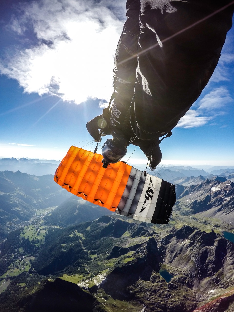 Canopy Piloting - Orange and Black Parachute